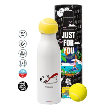 Flying DOG, Μπάλα τένις μεταλλικό παγούρι θερμός, διπλού τοιχώματος, 550ml