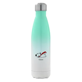 Flying DOG, Μεταλλικό παγούρι θερμός Πράσινο/Λευκό (Stainless steel), διπλού τοιχώματος, 500ml