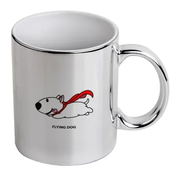 Flying DOG, Κούπα κεραμική, ασημένια καθρέπτης, 330ml