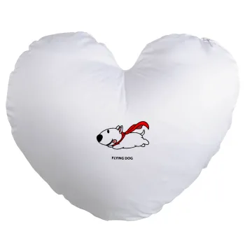 Flying DOG, Μαξιλάρι καναπέ καρδιά 40x40cm περιέχεται το  γέμισμα