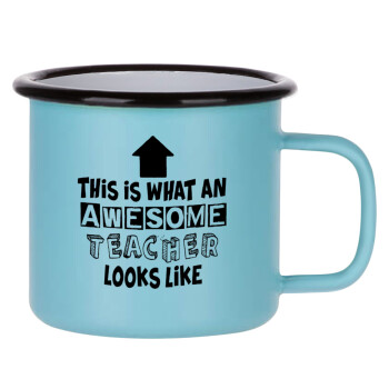 This is what an awesome teacher looks like!!! , Κούπα Μεταλλική εμαγιέ ΜΑΤ σιέλ 360ml