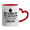 Mug heart red handle, ceramic, 330ml