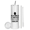 Tumbler stainless steel 600ml, with metal straw & cleaning brush