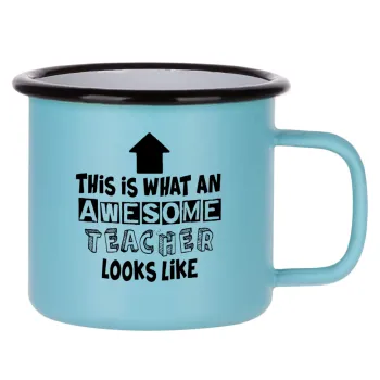 This is what an awesome teacher looks like!!! , Κούπα Μεταλλική εμαγιέ ΜΑΤ σιέλ 360ml