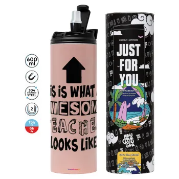This is what an awesome teacher looks like!!! , Tumbler stainless steel PINK 600ml
