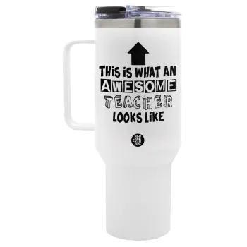 This is what an awesome teacher looks like!!! , Mega Stainless steel Tumbler with lid, double wall 1,2L