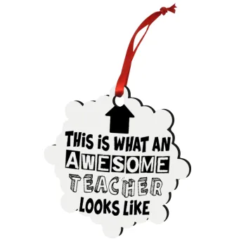 This is what an awesome teacher looks like!!! , Christmas ornament snowflake wooden 7.5cm