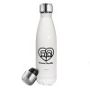 Couple, Metal mug thermos White (Stainless steel), double wall, 500ml