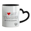 Mug heart black handle, ceramic, 330ml