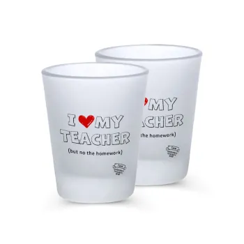 i love my teacher but no the homework outline, Σφηνοπότηρα γυάλινα 45ml του πάγου (2 τεμάχια)