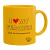 Ceramic coffee mug yellow, 330ml