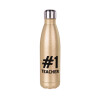 Glitter gold stainless steel thermos bottle, double-walled, 500ml