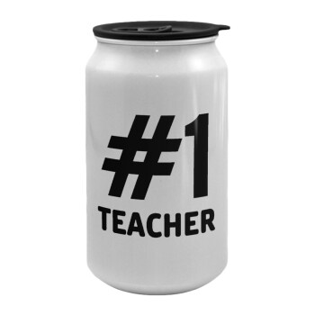 #1 teacher, Κούπα ταξιδιού μεταλλική με καπάκι (tin-can) 500ml