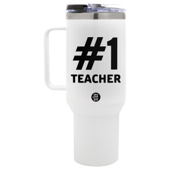 #1 teacher, Mega Tumbler με καπάκι, διπλού τοιχώματος (θερμό) 1,2L