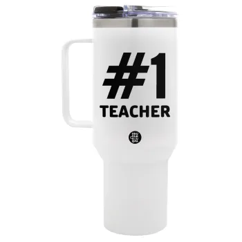 #1 teacher, Mega Stainless steel Tumbler with lid, double wall 1,2L