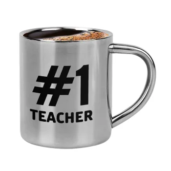 #1 teacher, Double-wall metal cup for espresso (220ml)