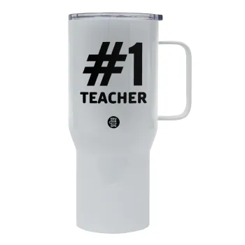 #1 teacher, Mega Stainless steel Tumbler with lid, double wall 750L