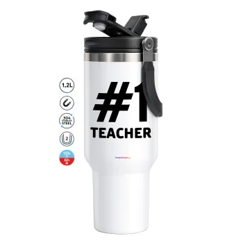 #1 teacher, Mega Stainless steel Tumbler with lid, double wall 1,2L