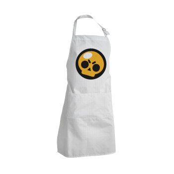 Brawl Stars Skull, Adult Chef Apron (with sliders and 2 pockets)