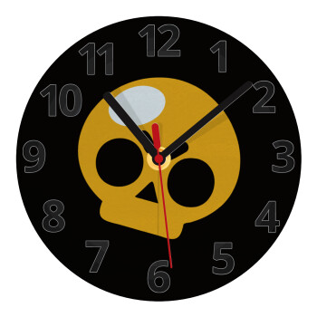 Brawl Stars Skull, Ρολόι τοίχου γυάλινο (20cm)