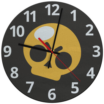 Brawl Stars Skull, Ρολόι τοίχου γυάλινο (30cm)
