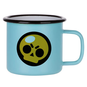 Brawl Stars Skull, Κούπα Μεταλλική εμαγιέ ΜΑΤ σιέλ 360ml