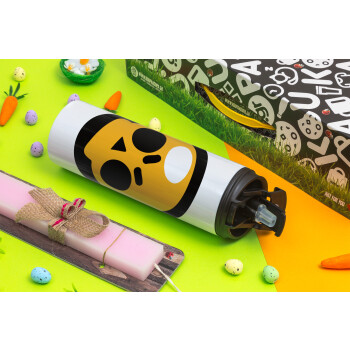 Brawl Stars Skull, Easter candle,Travel Tumbler 2 Lids, with metal straw & cleaning brush & aromatic flat candle (30cm) (PINK)