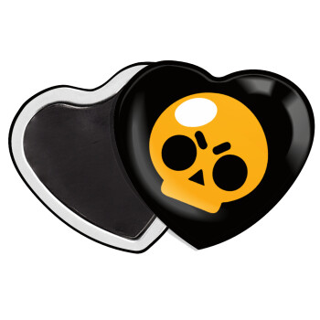 Brawl Stars Skull, Μαγνητάκι καρδιά (57x52mm)