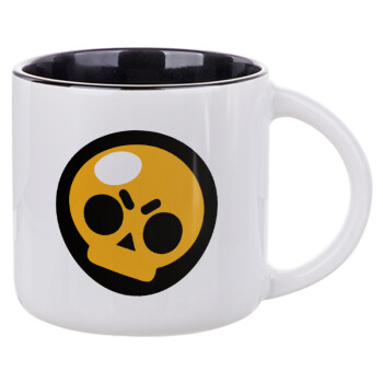 Brawl Stars Skull, Κούπα κεραμική 400ml Λευκή/Μαύρη