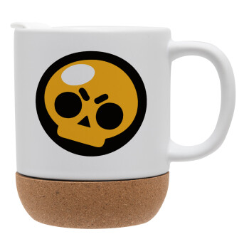 Brawl Stars Skull, Ceramic coffee mug Cork (MAT), 330ml