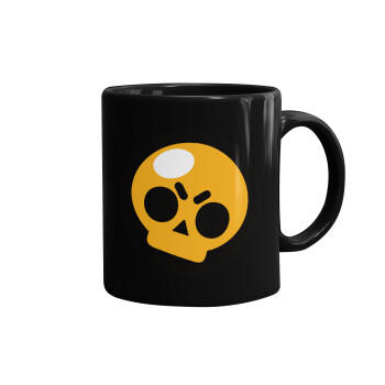 Brawl Stars Skull, Κούπα Μαύρη, κεραμική, 330ml