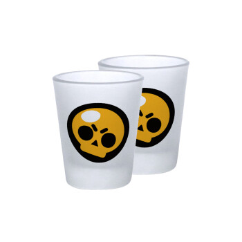 Brawl Stars Skull, Σφηνοπότηρα γυάλινα 45ml του πάγου (2 τεμάχια)