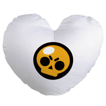 Brawl Stars Skull, Μαξιλάρι καναπέ καρδιά 40x40cm περιέχεται το  γέμισμα