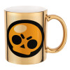 Mug ceramic, gold mirror, 330ml