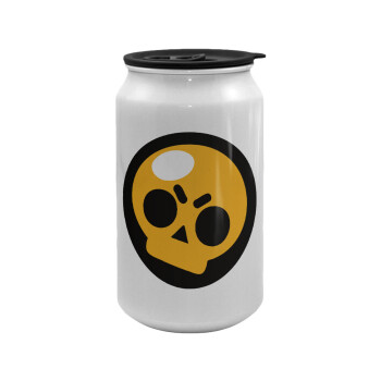 Brawl Stars Skull, Κούπα ταξιδιού μεταλλική με καπάκι (tin-can) 500ml