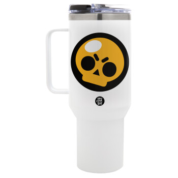 Brawl Stars Skull, Mega Stainless steel Tumbler with lid, double wall 1,2L