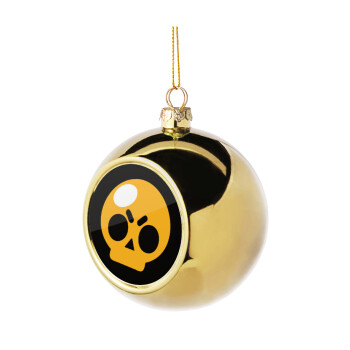 Brawl Stars Skull, Χριστουγεννιάτικη μπάλα δένδρου Χρυσή 8cm