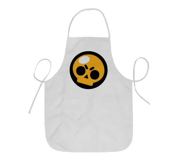 Brawl Stars Skull — Short full-length kids' chef apron (44x62cm)