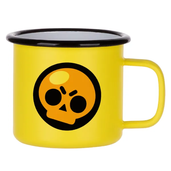 Brawl Stars Skull — Metallic enamel MATT Yellow cup 360ml