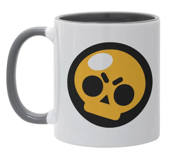 Brawl Stars Skull — Mug colored grey, ceramic, 330ml