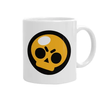 Brawl Stars Skull, Ceramic coffee mug, 330ml