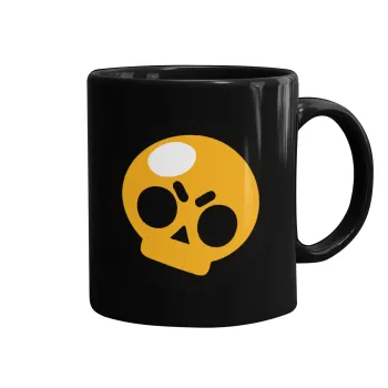 Brawl Stars Skull, Mug black, ceramic, 330ml