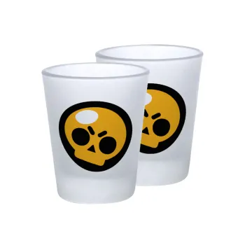 Brawl Stars Skull, Σφηνοπότηρα γυάλινα 45ml του πάγου (2 τεμάχια)