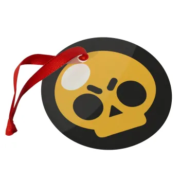 Brawl Stars Skull, Christmas ornament glass 9cm