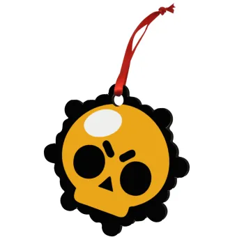 Brawl Stars Skull, Christmas ornament snowflake wooden 7.5cm