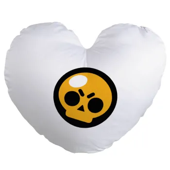 Brawl Stars Skull, Μαξιλάρι καναπέ καρδιά 40x40cm περιέχεται το  γέμισμα