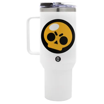 Brawl Stars Skull, Mega Tumbler με καπάκι, διπλού τοιχώματος (θερμό) 1,2L