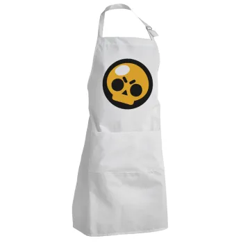 Brawl Stars Skull, Adult Chef Apron (with sliders and 2 pockets)