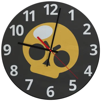 Brawl Stars Skull, Ρολόι τοίχου γυάλινο (30cm)