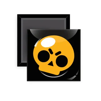 Brawl Stars Skull, Μαγνητάκι ψυγείου τετράγωνο διάστασης 5x5cm